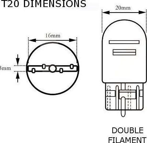 LAMPADINE DI POSIZIONE T20 MAXTECH L-P072 12 V 21 WATT LAMPADINE ULTRA LUMINOSE - 3
