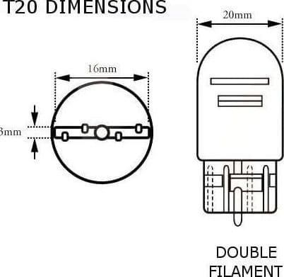 LAMPADINE DI POSIZIONE T20 MAXTECH L-P072 12 V 21 WATT LAMPADINE ULTRA LUMINOSE - 3