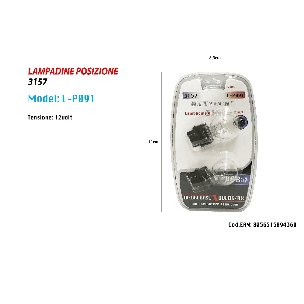 LAMPADINE DI POSIZIONE 3157 12 VOLT LAMPADINE ULTRA LUMINOSE AUTO RICAMBIO AUTO - 5