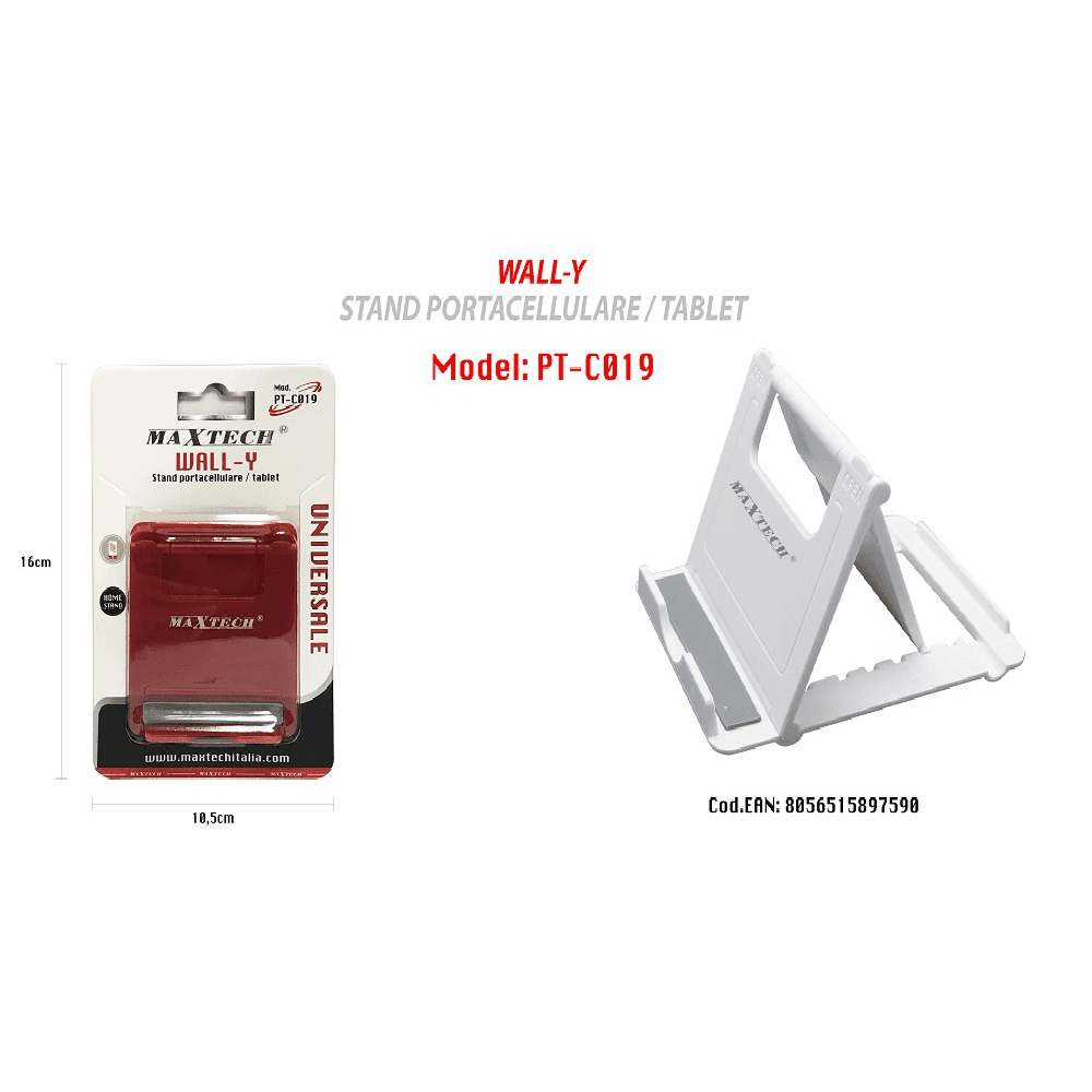 PORTACELLULARE STAND CELLULARI TABLET SUPPORTO UNIVERSALE TAVOLO MAXTECH PT-C019 - 4