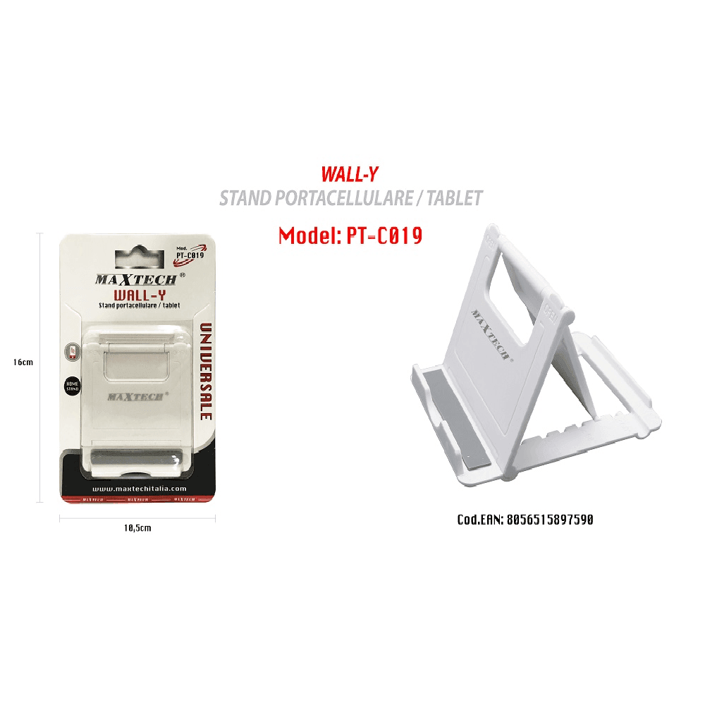 PORTACELLULARE STAND CELLULARI TABLET SUPPORTO UNIVERSALE TAVOLO MAXTECH PT-C019 - 5