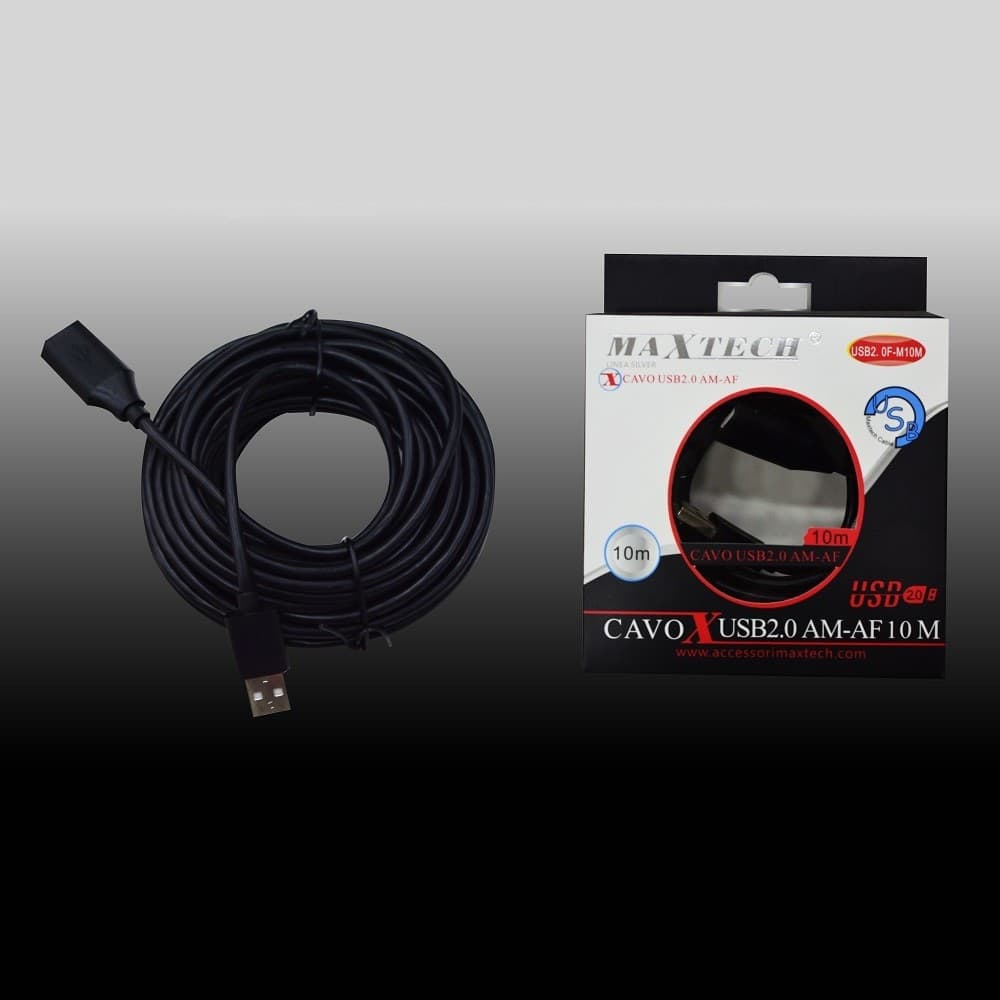 CAVO USB 2.0 MASCHIO A FEMMINA M/F PROLUNGA PER PC 10 MT MAXTECH USB2.0F-M10M - 3