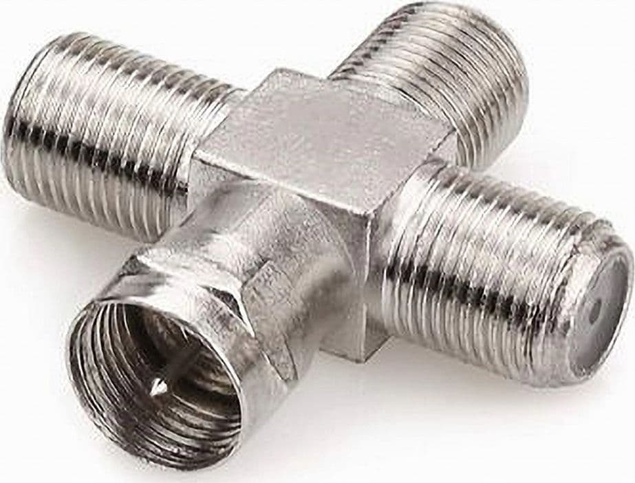 CONNETTORE ADATTATORE PER CAVO ANTENNA SATELLITARE A CROCE TELEVISORE MAXTECH C-004 - 4