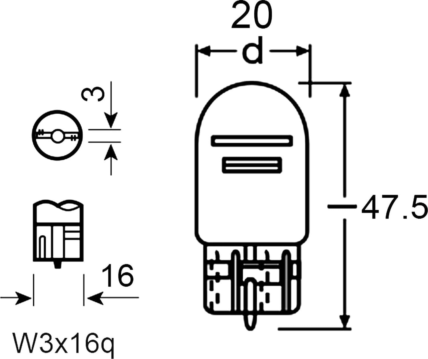 LAMPADINE DI POSIZIONE T20 12 V 21 / 5 W MAXTECH L-P094 LAMPADINE ULTRA LUMINOSE - 3