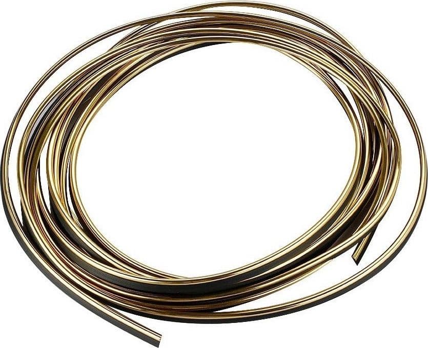 STRISCIA PROFILO DECORATIVA ADESIVO CROMATO CROMATA ORO WS1180 5 METRI AUTO