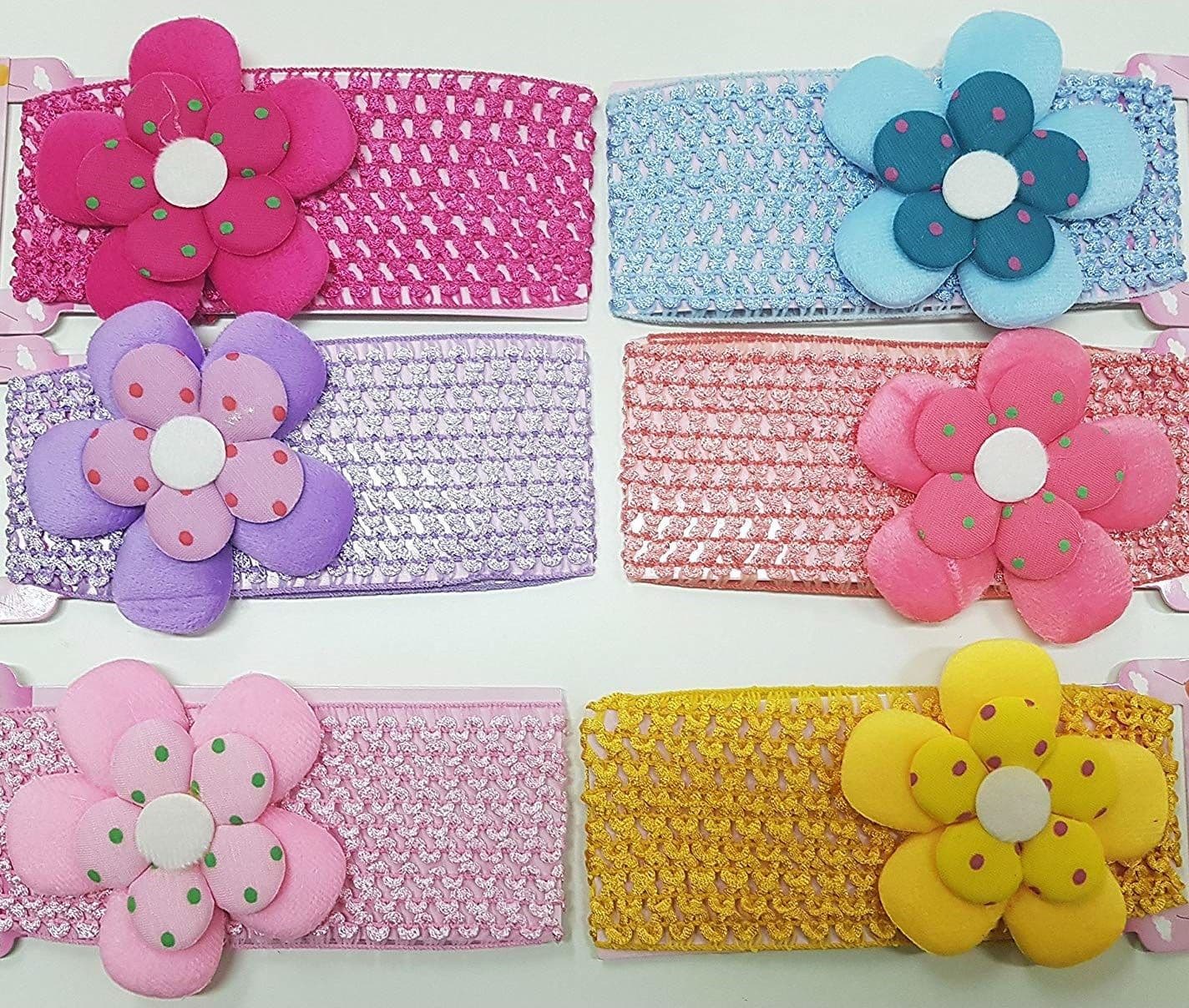 SET 2 PEZZI FASCE FASCIA ELASTICA FIORE BAMBINE BAMBINA FERMA CAPELLI ACCESSORI