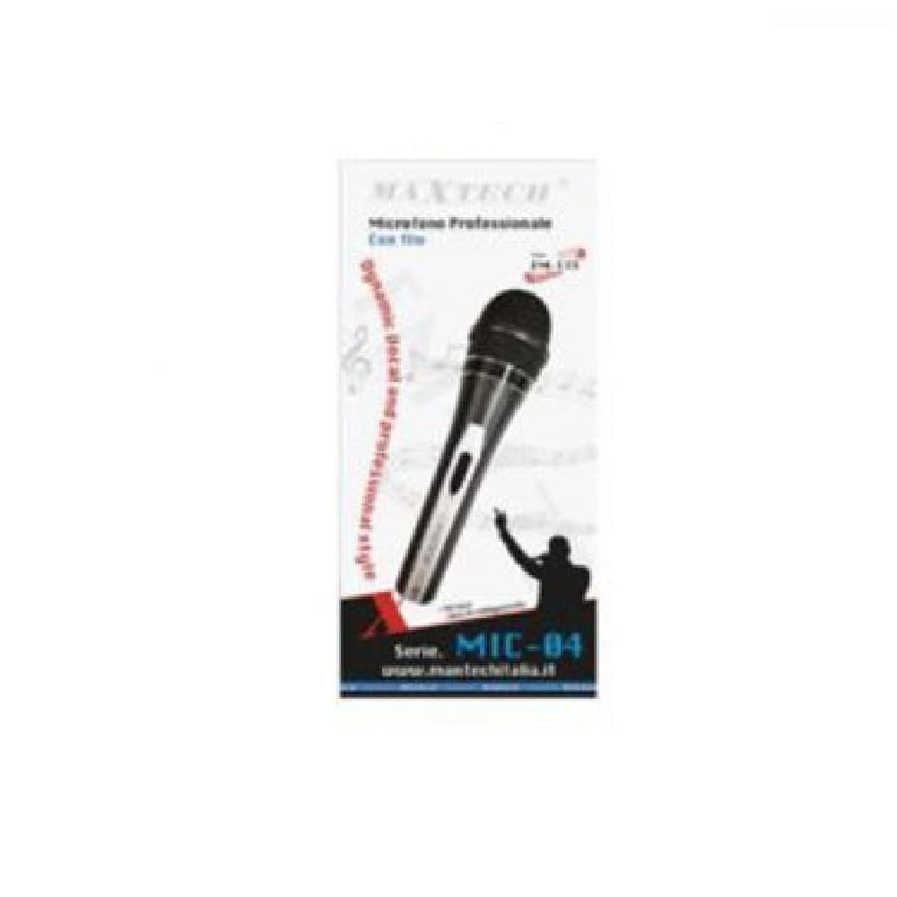 MICROFONO DINAMICO UNIDIREZIONALE 18CM CAVO 2MT XLR-JACK ON/OFF KARAOKE MAXTECH MIC-04 - 2