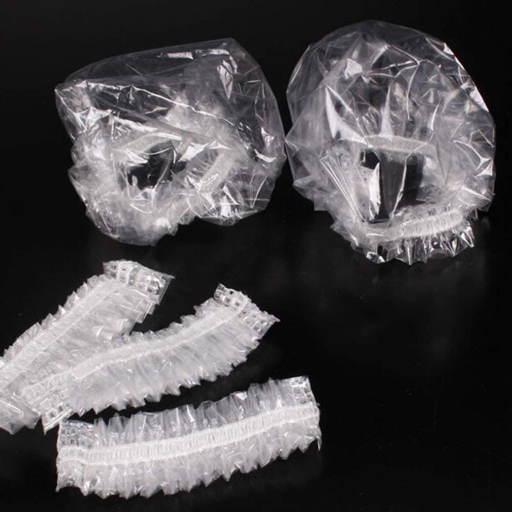 SET 30 PEZZI COPRIORECCHIE PLASTICA MONOUSO COPRI ORECCHIE PARRUCCHIERE CAPELLI - 2