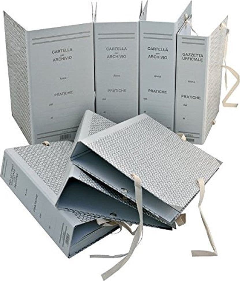 SET 3 PEZZI CARTELLE CARTELLA ARCHIVIO DORSO 5 SCATOLA PORTA DOCUMENTI FALDONI