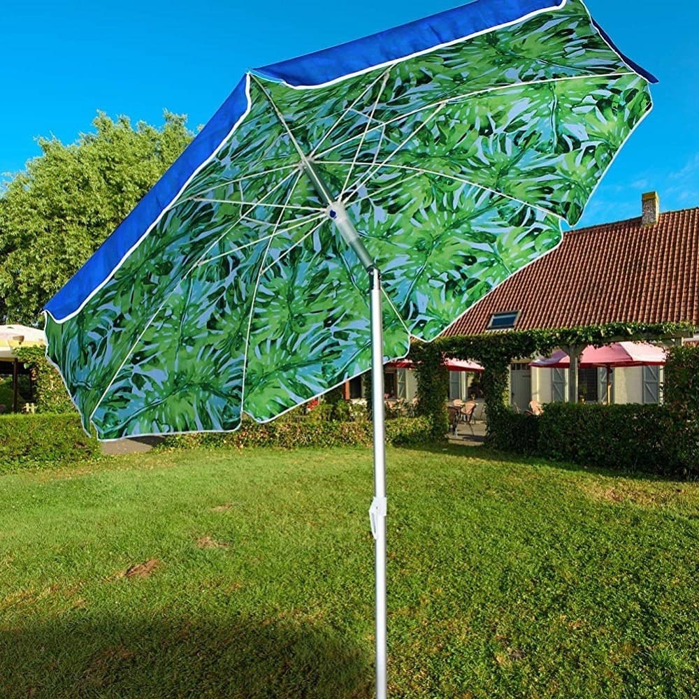 OMBRELLONE MARE SPIAGGIA GIARDINO ALLUMINIO GRANDE 200CM TROPICAL CON CUSTODIA - 5