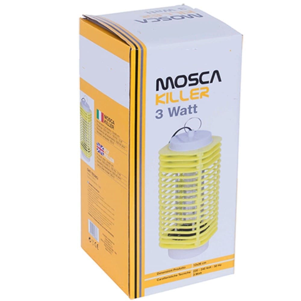 ZANZARIERA ELETTRICA LAMPADA INSETTICIDA MOSCA MOSKITO KILLER 3W 12 X 26 CM - 4
