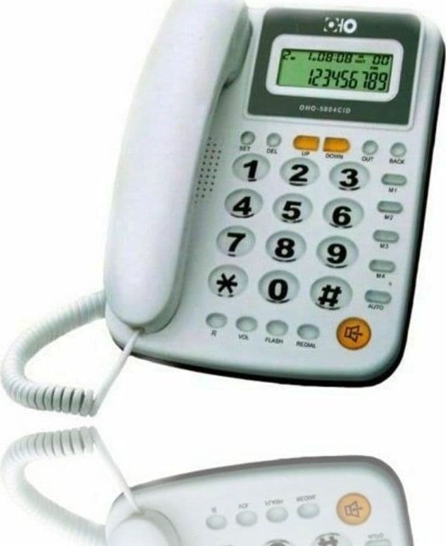 TELEFONO FISSO 5004 TASTI GRANDI SCHERMO ILLUMINATO 50 NUMERI MEMORIA VIVAVOCE - 1