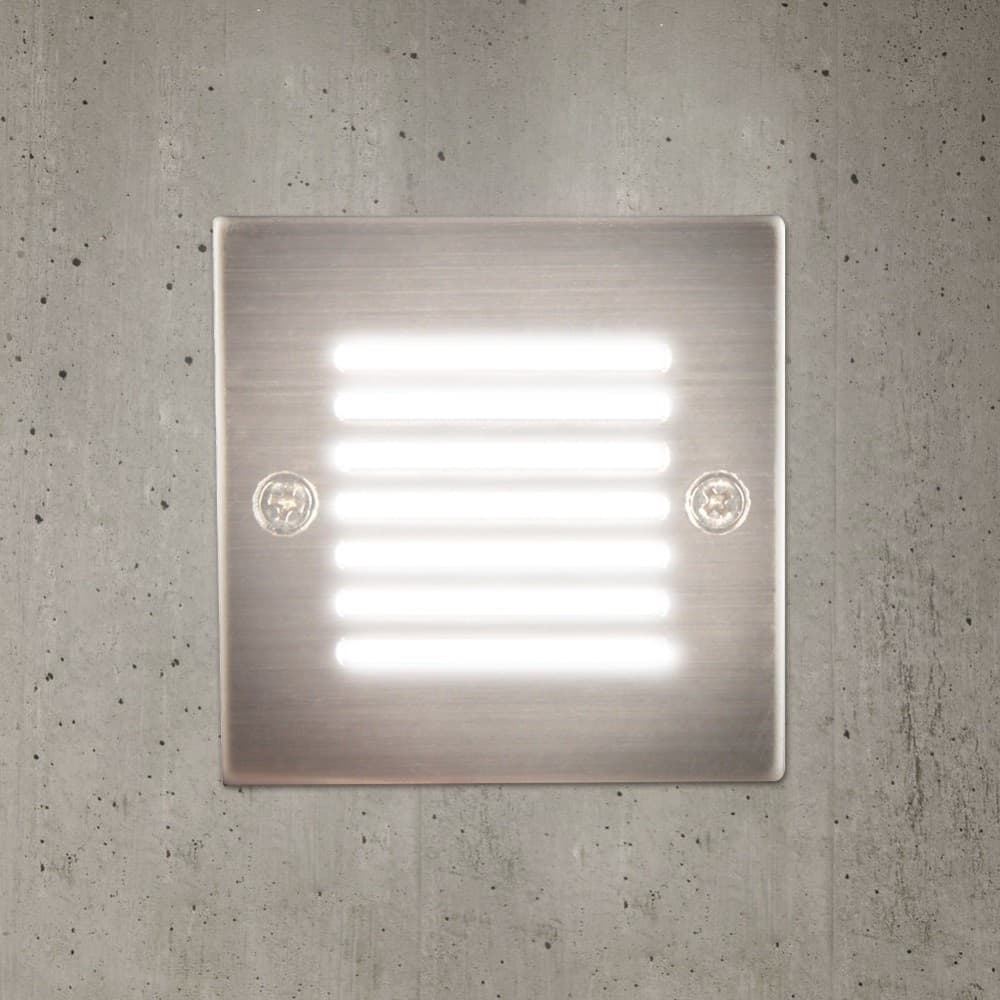 FARETTO INCASSO ESTERNO TERRAZZO LUCE SEGNAPASSO GIARDINO 9 LED IN METALLO 0,9W - 5