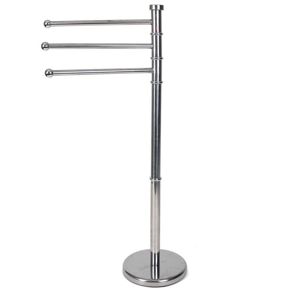 PORTASCIUGAMANI DA TERRA PIANTANA 80CM 3 BRACCI PORTA ASCIUGAMANO IN METALLO - 2