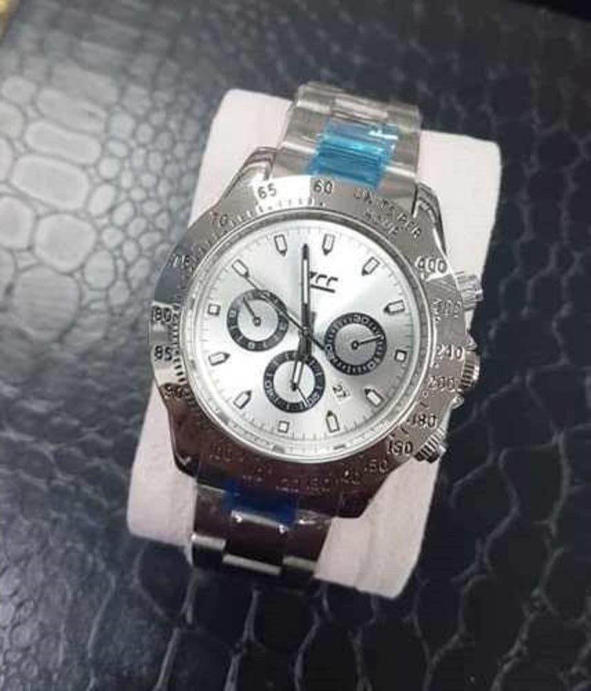 OROLOGIO DA POLSO ZCC PER UOMO QUARZO CRONOGRAFO ELEGANTE DATA SILVER METALLO - 2