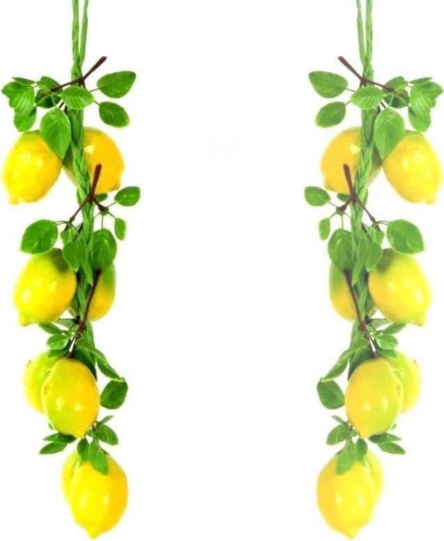 TRECCIA LIMONI FRUTTA FINTA ARTIFICIALE COMPOSIZIONE BANCO LIMONE AGRUMI