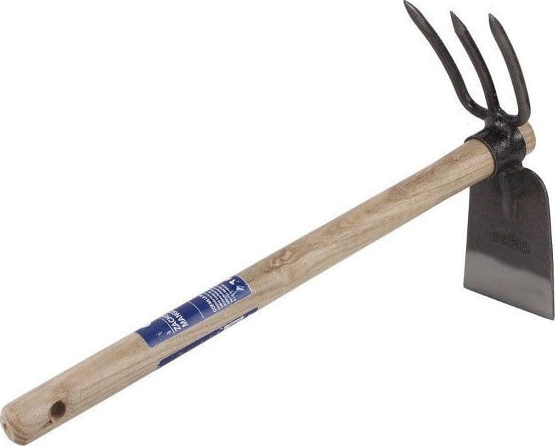 ZAPPA DOPPIA ATTREZZO GIARDINAGGIO COLTIVARE GIARDINO MANICO IN LEGNO