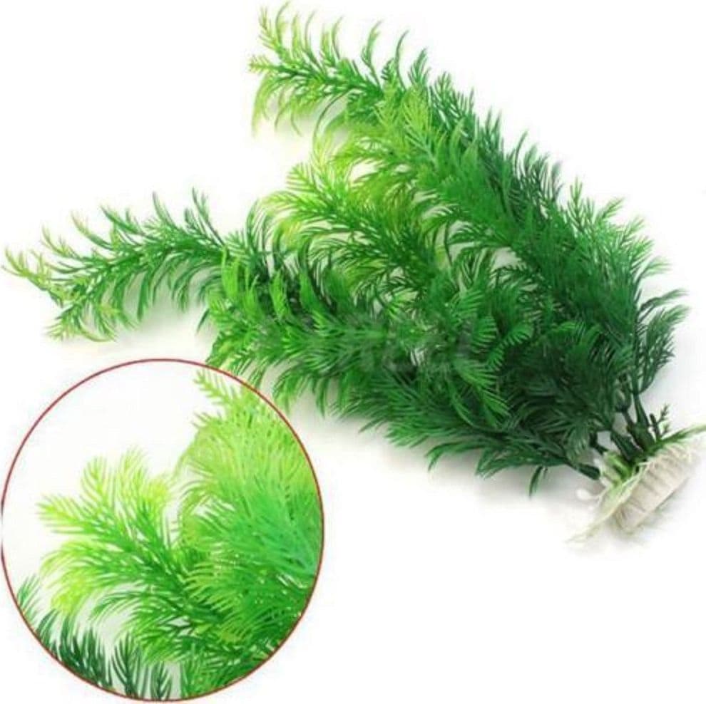 PIANTA 30 CM PIANTINA ARTIFICIALE PER ACQUARIO PIANTE FINTE PLASTICA ADDOBBI - 2