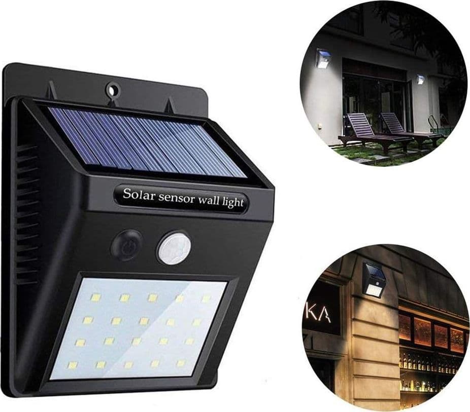 2 X FARO SOLARE DA ESTERNO FARETTO FOTOVOLTAICO + SENSORE LAMPADA LED - 6