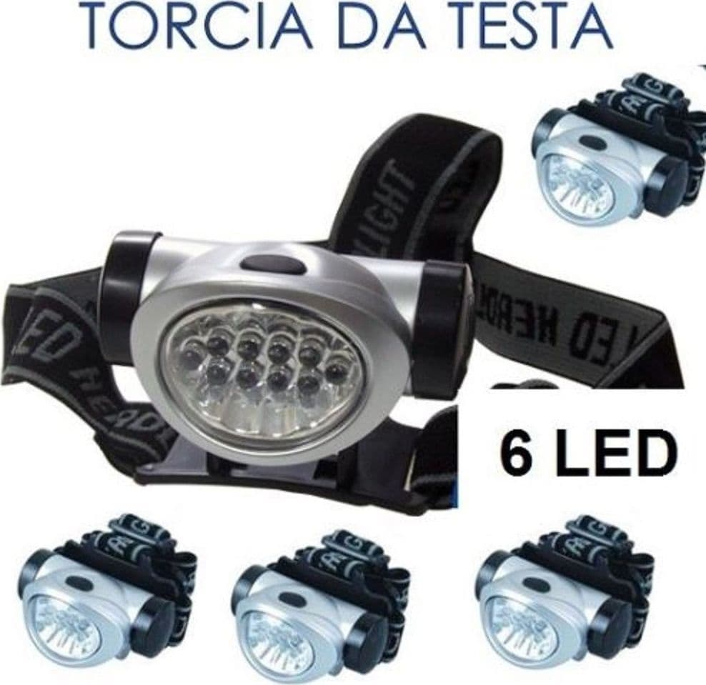 TORCIA LED FRONTALE DA TESTA LUCE LAMPADA RICARICABILE 6 LED CAMPING CACCIA - 2
