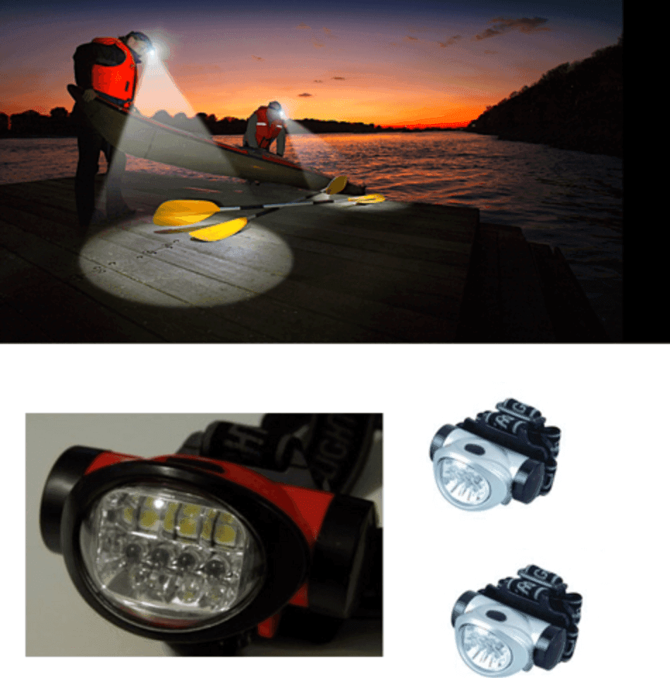 TORCIA LED FRONTALE DA TESTA LUCE LAMPADA RICARICABILE 6 LED CAMPING CACCIA - 3