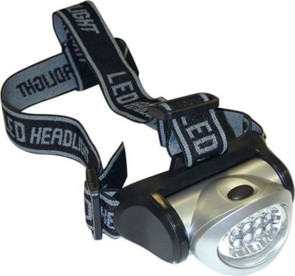 TORCIA LED FRONTALE DA TESTA LUCE LAMPADA RICARICABILE 6 LED CAMPING CACCIA - 6