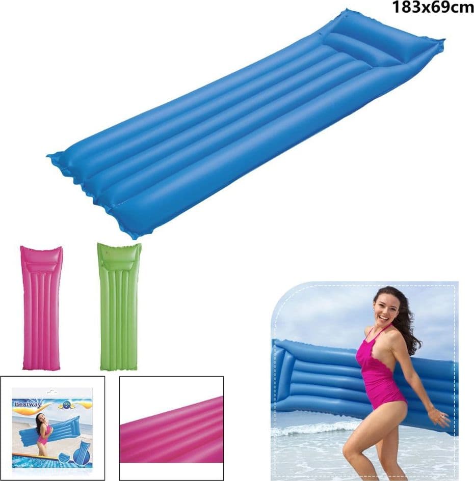 MATERASSINO MATERASSO GONFIABILE SINGOLO PER MARE PISCINA SDRAIO 183X69 LETTINO 44007 - 5