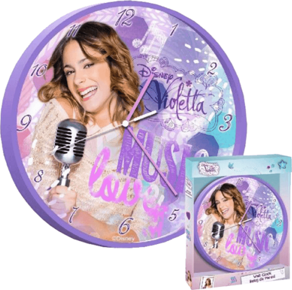 OROLOGIO DA PARETE VIOLETTA DISNEY PER STANZETTA BAMBINE IDEA REGALO ROSA VIOLA - 2