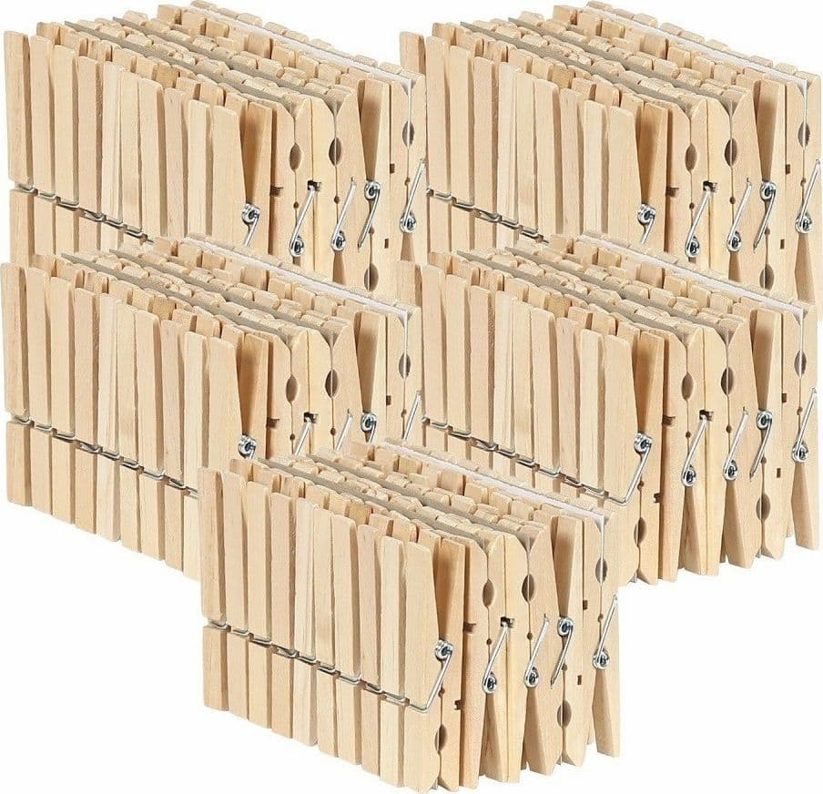 60 MOLLETTE DA BUCATO IN LEGNO MOLLETTA PANNI PER DECORAZIONI E FAI DA TE - 3