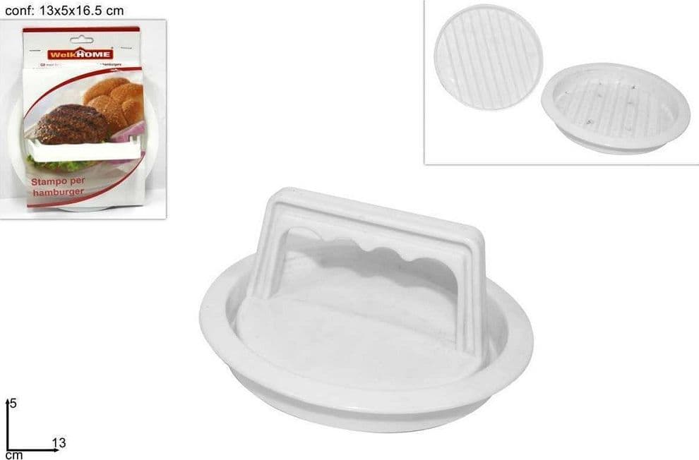 STAMPO PER HAMBURGER PRESSA CARNE IN PLASTICA MACINATA MANUALE CUCINA