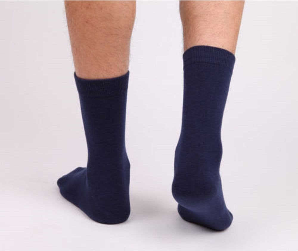 12/24 PAIA CALZINI UOMO MEZZA GAMBA TINTA UNITA COTONE CALDO TAGLIA DA 40 ALLA 46 – Blu, 12 Pezzi – TrAdE Shop Traesio –