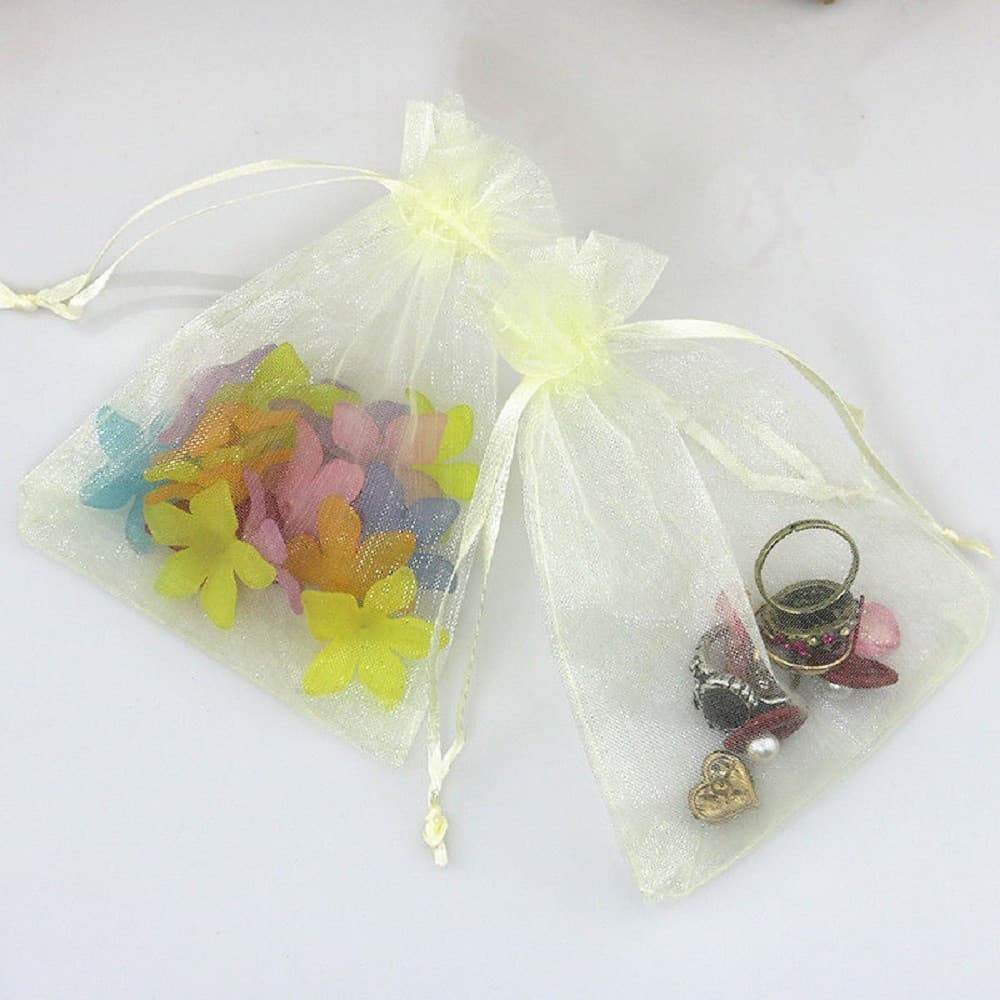 50 VELI SACCHETTI ORGANZA TULLE PER CONFETTI REGALO BOMBONIERA - 10