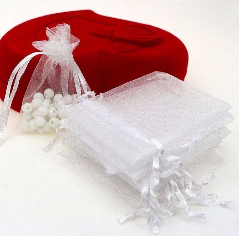 50 VELI SACCHETTI ORGANZA TULLE PER CONFETTI REGALO BOMBONIERA - 2