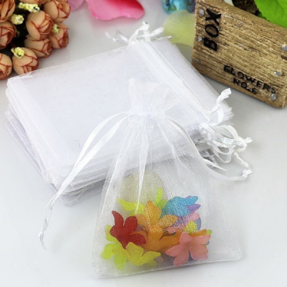 50 VELI SACCHETTI ORGANZA TULLE PER CONFETTI REGALO BOMBONIERA - 3