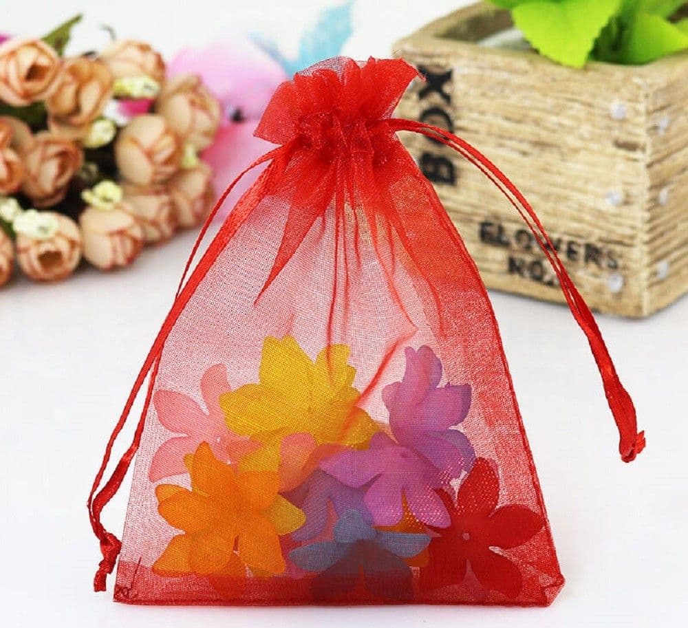 50 VELI SACCHETTI ORGANZA TULLE PER CONFETTI REGALO BOMBONIERA - 6