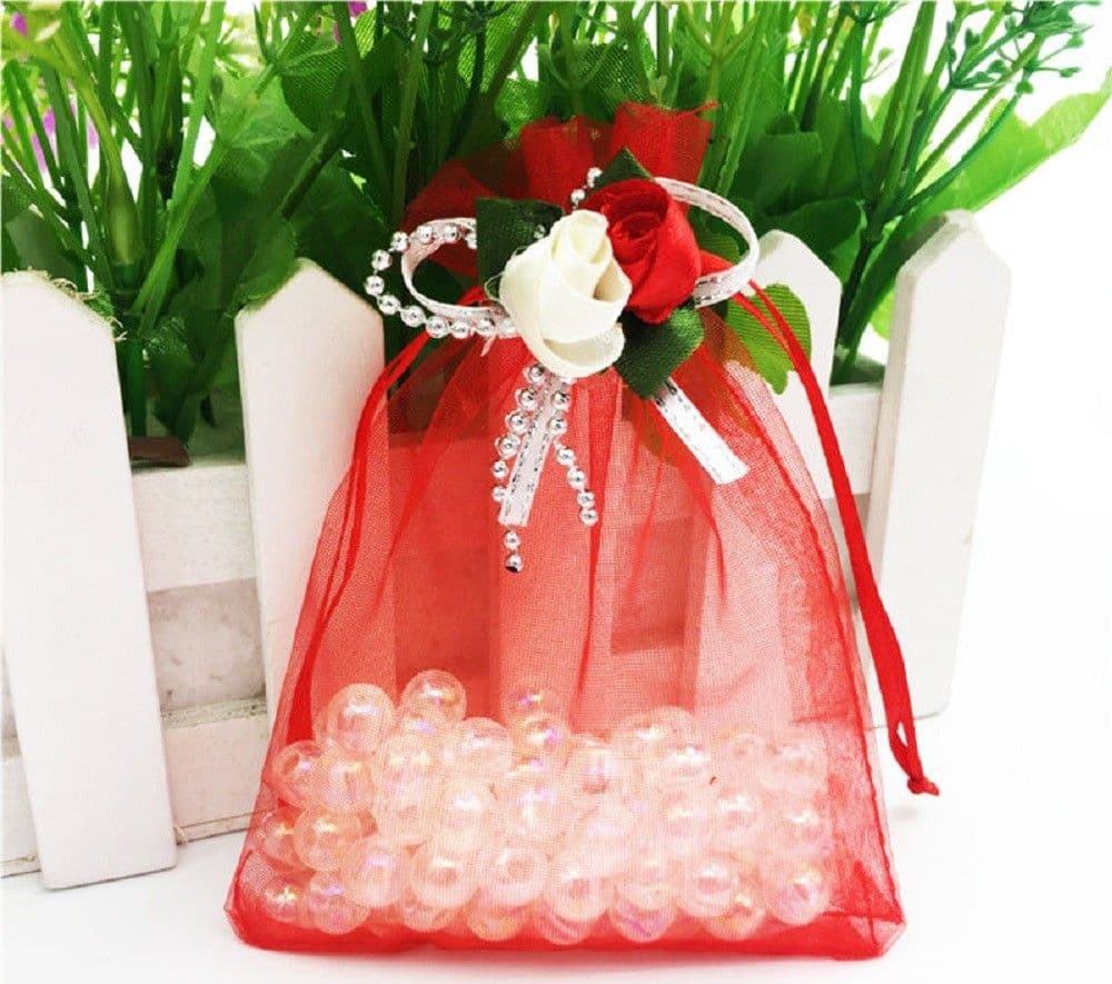 50 VELI SACCHETTI ORGANZA TULLE PER CONFETTI REGALO BOMBONIERA - 7