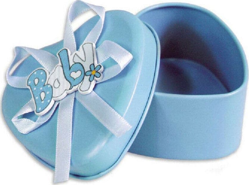 SCATOLINE PORTACONFETTI 36 PEZZI CUORE NASCITA BATTESIMO BOMBONIERA BIMBO BIMBA - 5