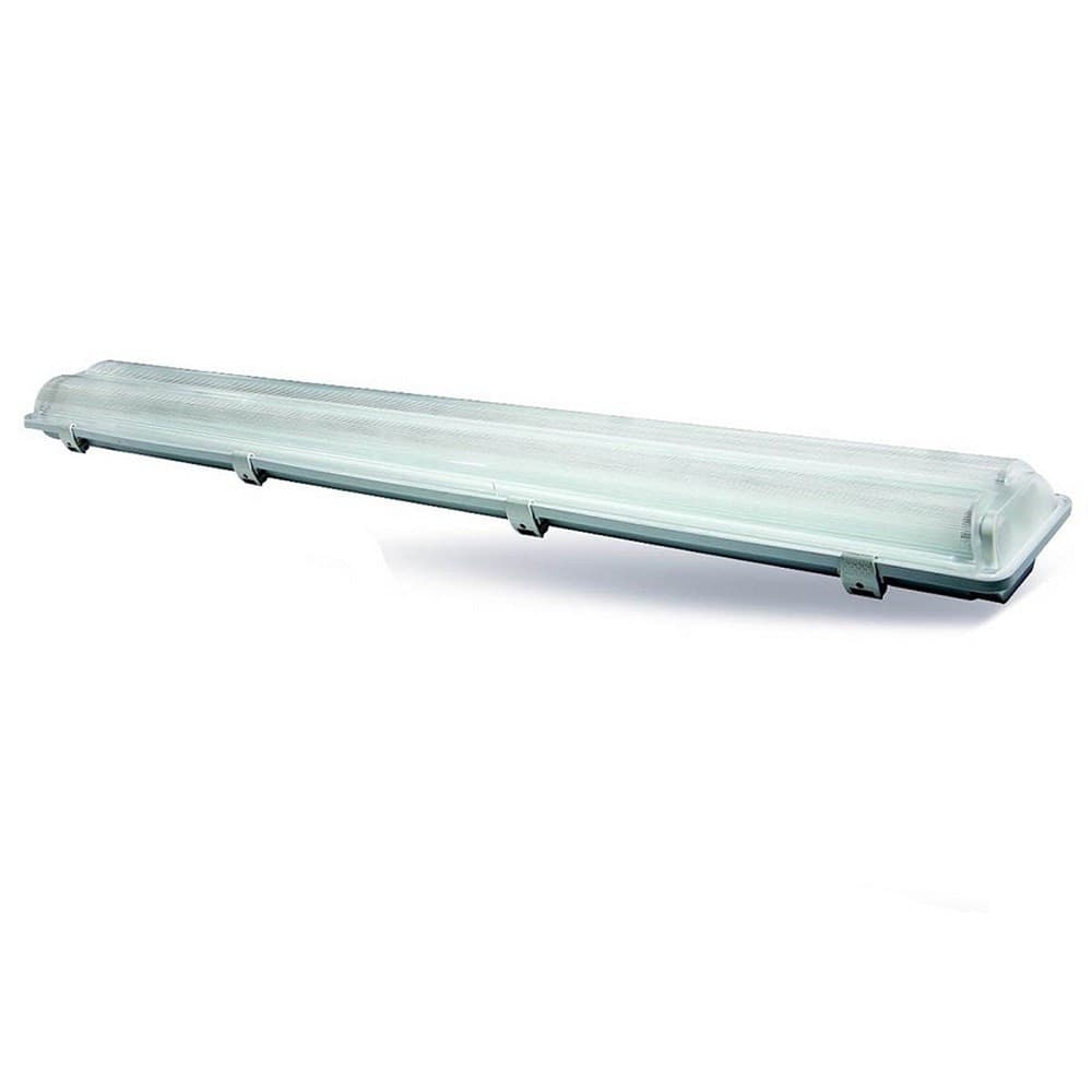 APPLIQUE PLAFONIERA COMPLETA NEON DOPPIO TUBO NEON T8 120/150CM ESTERNO IP65 - 4