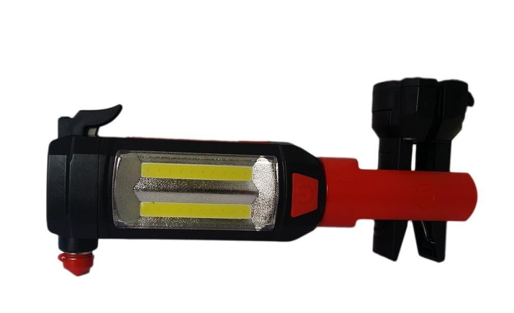 LAMPADA TORCIA LAVORO CALAMITA LED RICARICABILE MARTELLO ROMPI VETRO CINTURA USB - 8