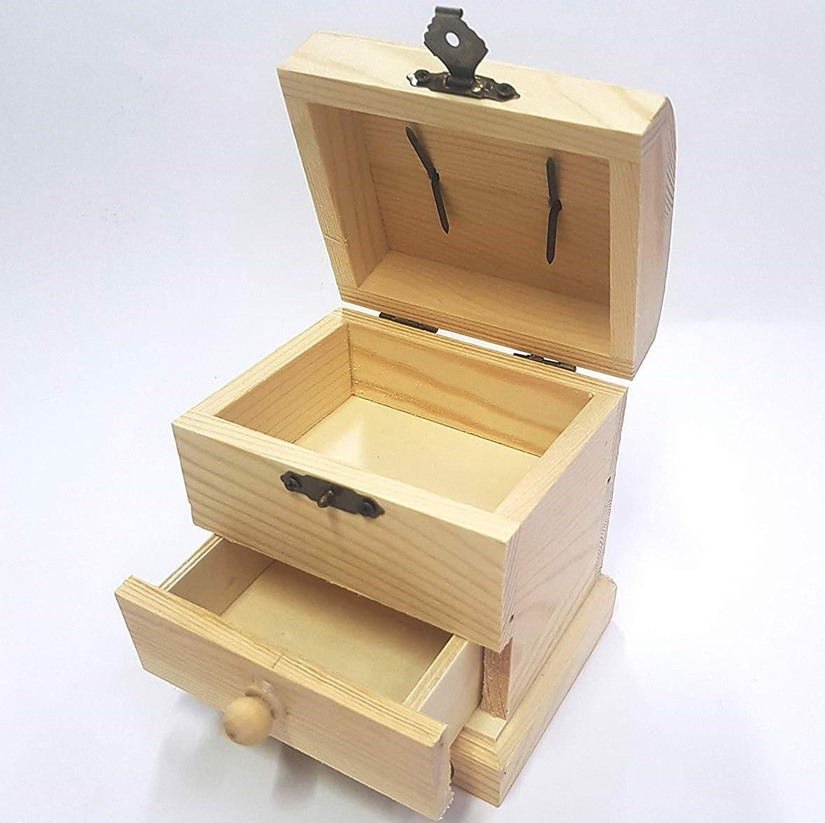 SCATOLA BAULE LEGNO CASSETTO RF_64889 PORTAGIOIE 11X10.5X8CM CASSETTIERA - 2