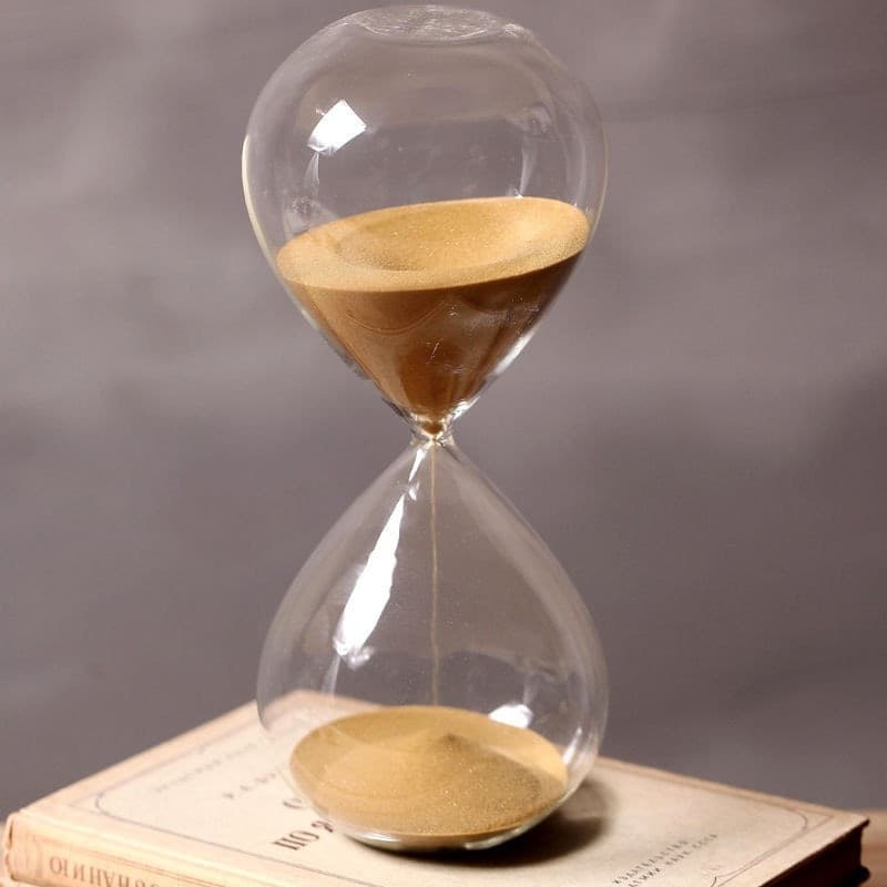 CLESSIDRA IN VETRO DESIGN TIMER SABBIA COLORATA DURATA TEMPO 5 MINUTI