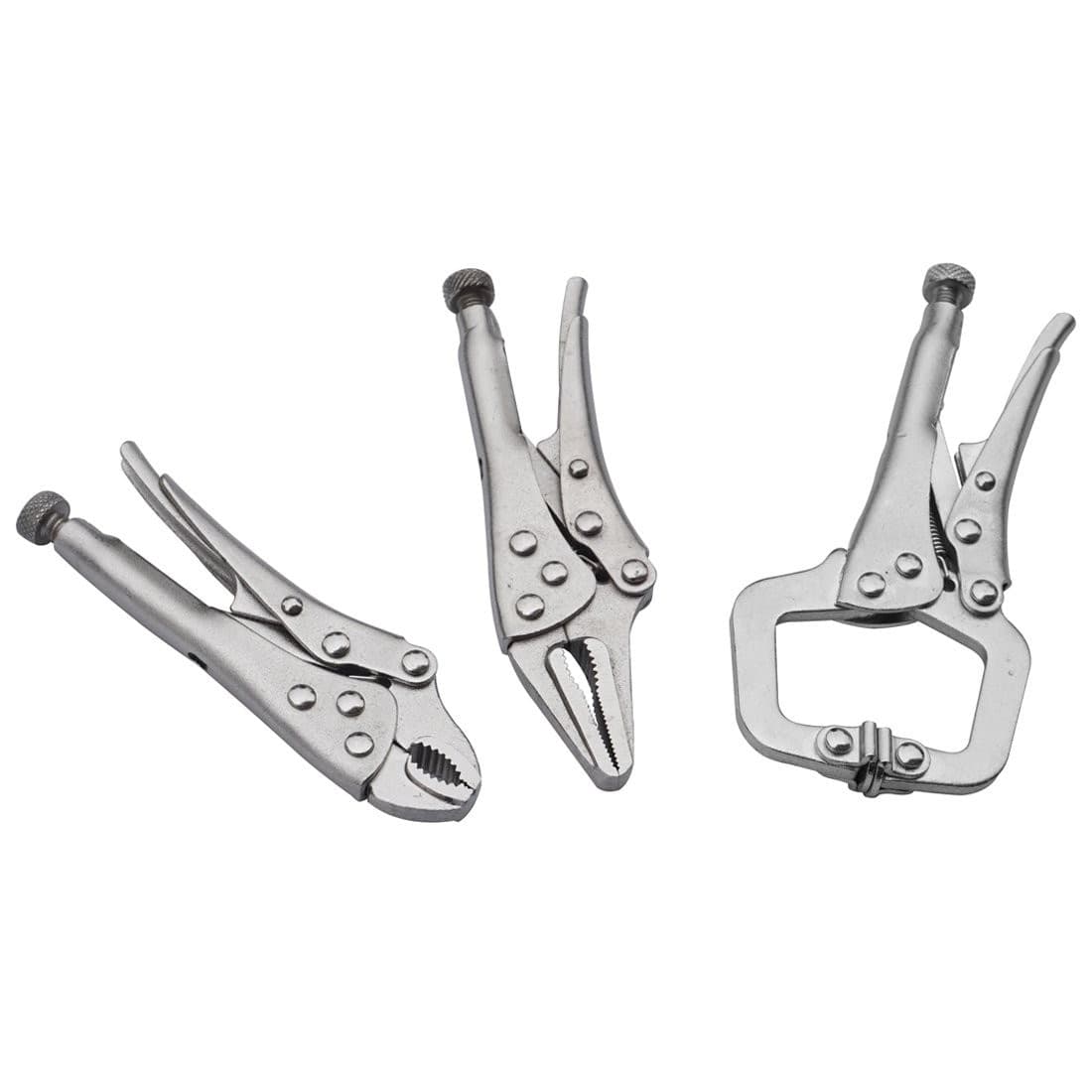 SET 3 CHIAVE PINZA PINZE SCATTO 4" 5" AUTOBLOCCANTE A PRESSIONE REGOLABILE - 3