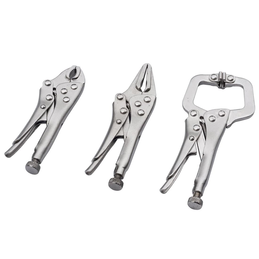 SET 3 CHIAVE PINZA PINZE SCATTO 4" 5" AUTOBLOCCANTE A PRESSIONE REGOLABILE - 4
