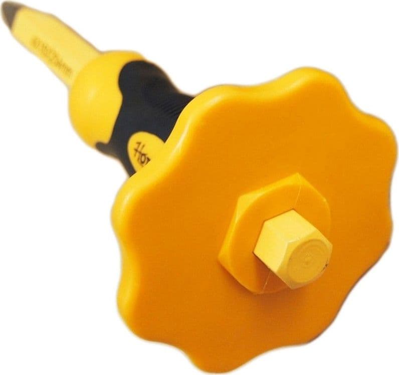 SCALPELLO PUNTALE CON PROTEZIONE DELLA MANO PER MURATORE PIETRA 41X16X254MM - 3