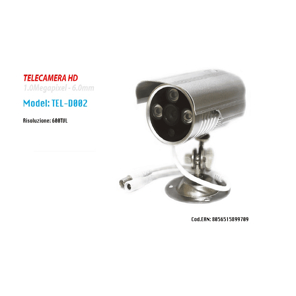 TELECAMERA VIDEOSORVEGLIANZA HD CAM INFRAROSSI 6MM 1MPX AUTOMATIC MAXTECH TEL-D002 - 3