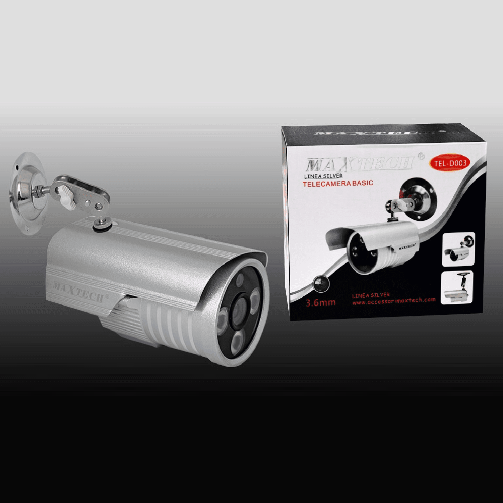 TELECAMERA BASIC 3.6MM VIDEOSORVEGLIANZA IMPERMEABILE INTERNO ESTERNO MAXTECH TEL-D003 - 2