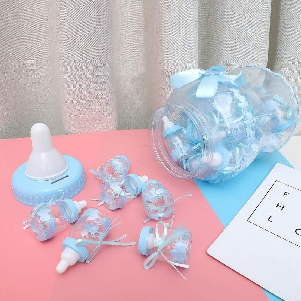 MAXI BIBERON PORTA CONFETTI CELESTE IDEA NASCITA 30 PEZZI BABY +1 MAXI BATTESIMO - 4