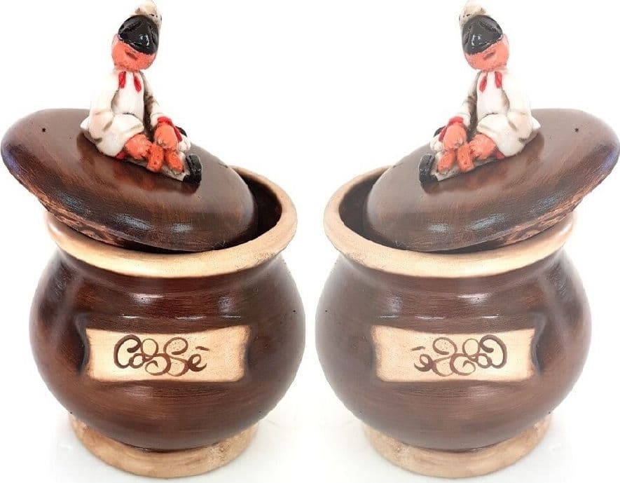 CONTENITORE SOUVENIR DECORAZIONE CASA PULCINELLA CAFFÈ TERRACOTTA