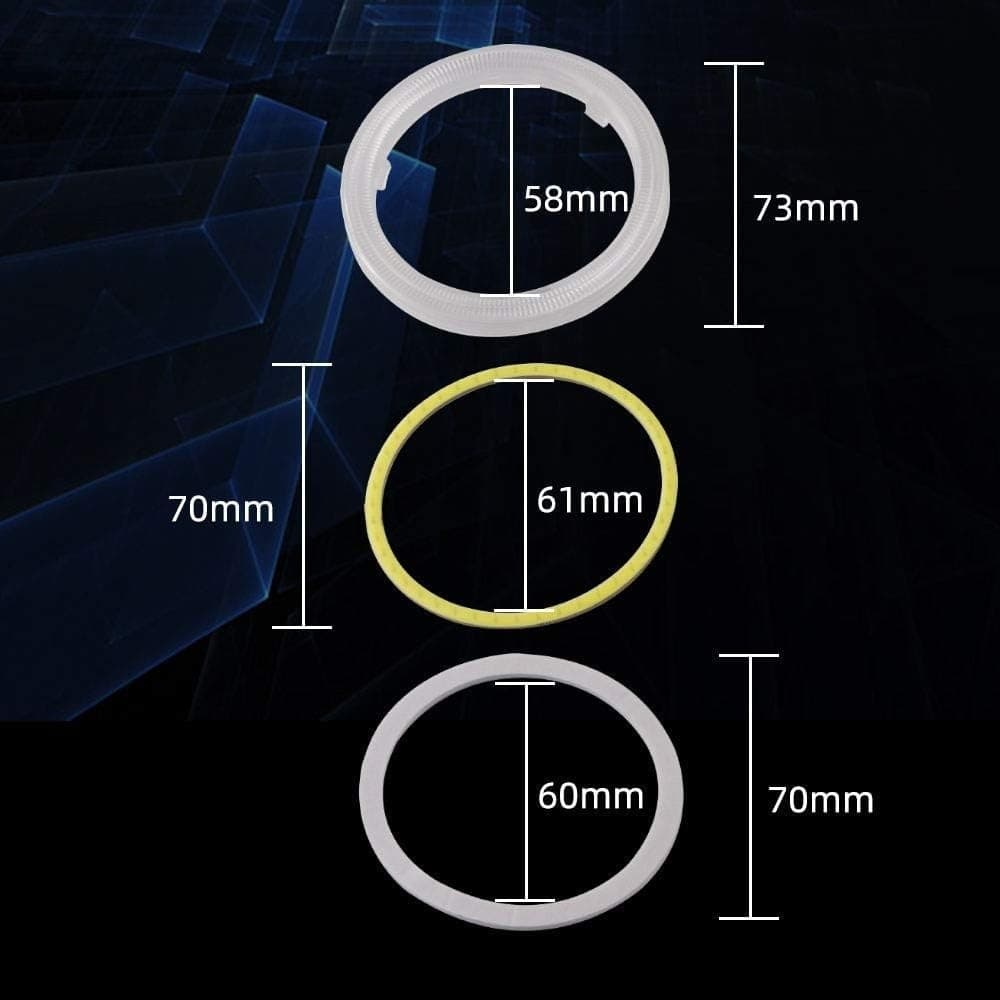 LUCI LED PER AUTO A CERCHIO 90MM OCCHIO D'ANGELO 12V ANGEL EYE 2PZ MAXTECH EYE-02 - 4