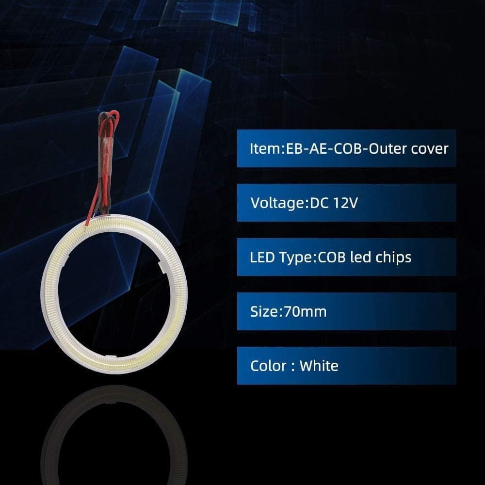 LUCI LED PER AUTO A CERCHIO 90MM OCCHIO D'ANGELO 12V ANGEL EYE 2PZ MAXTECH EYE-02 - 5